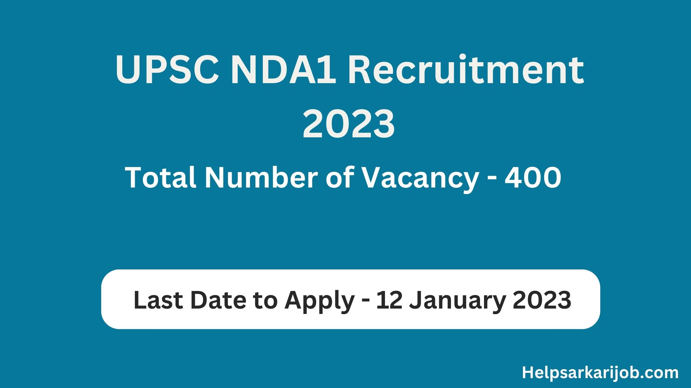 UPSC NDA1 Recruitment 2023
