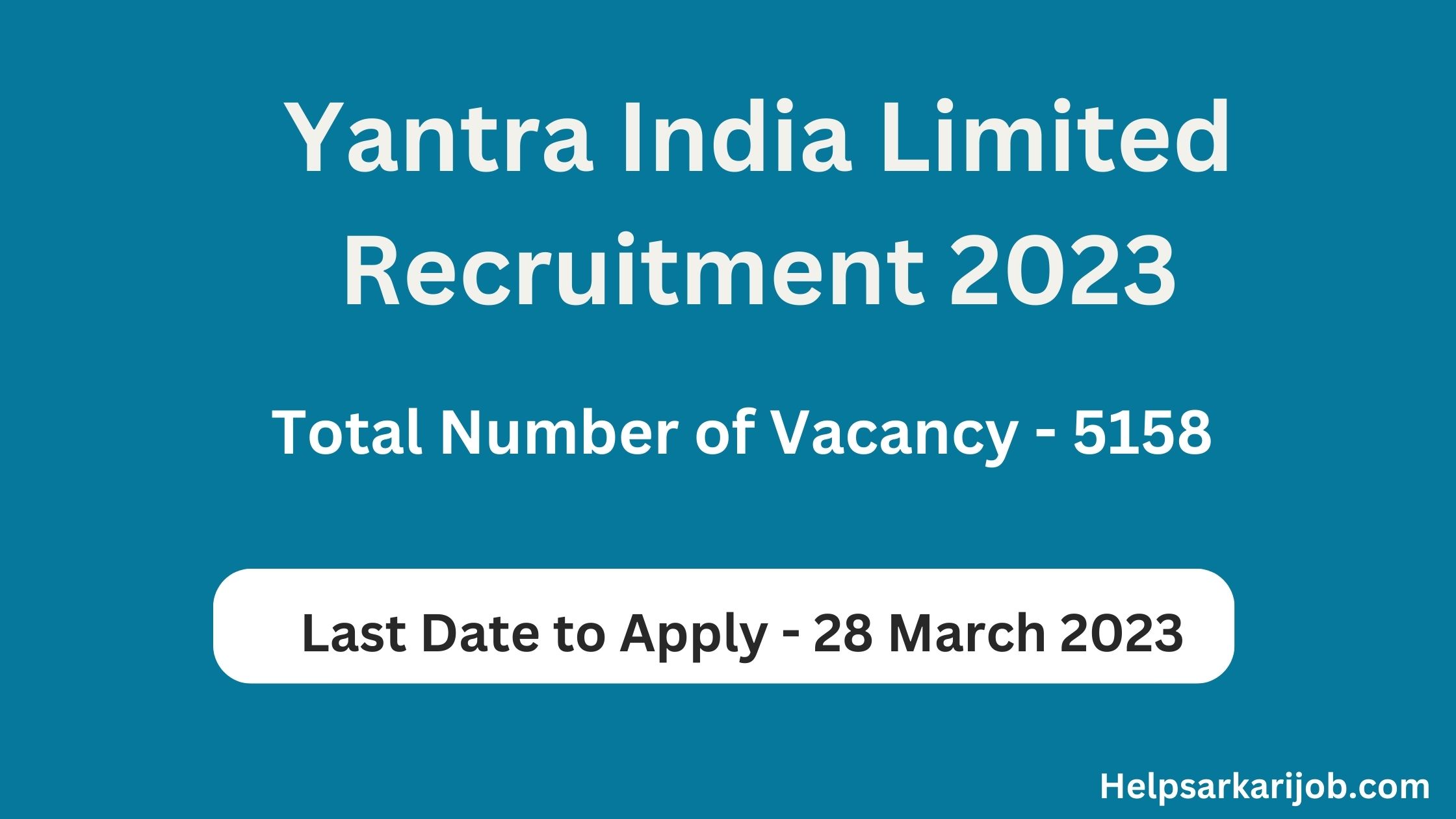 Yantra India Limited Recruitment 2023 total post and last date to apply