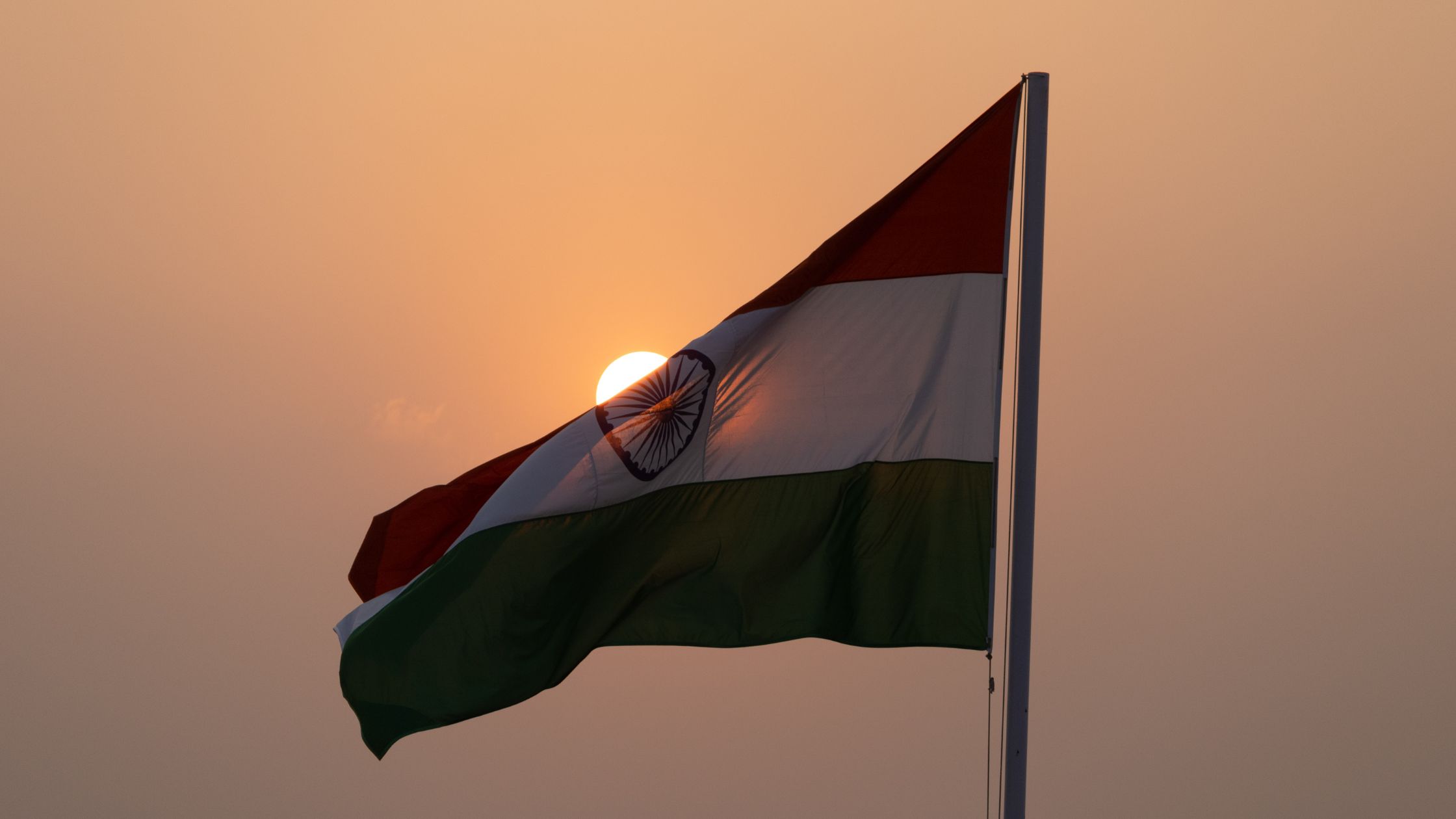 indian flag with dark sun
